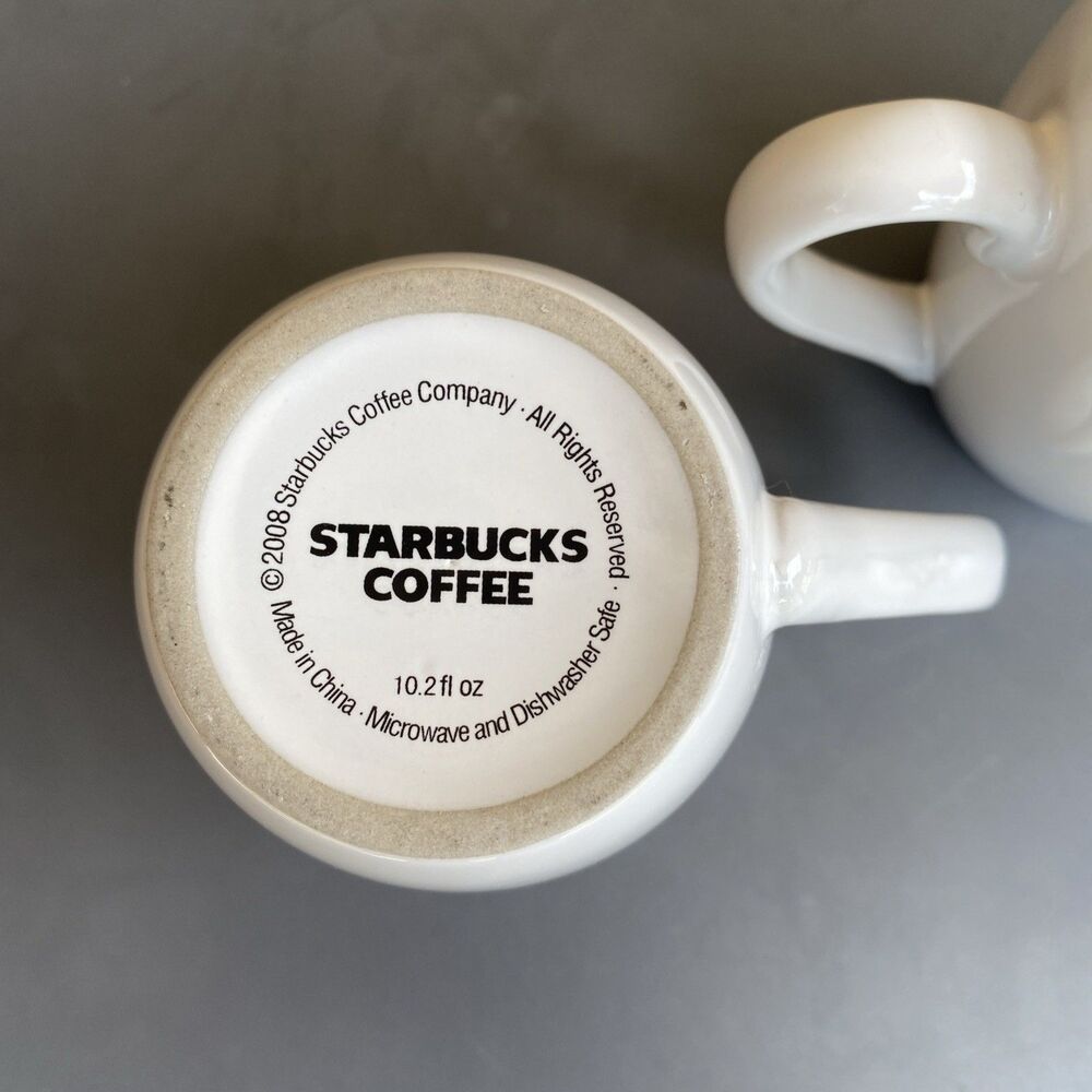 2008 Starbucks Coffee White Mug Cup Green Siren Mermaid Retired Logo 10.2 oz - Picture 5 of 5